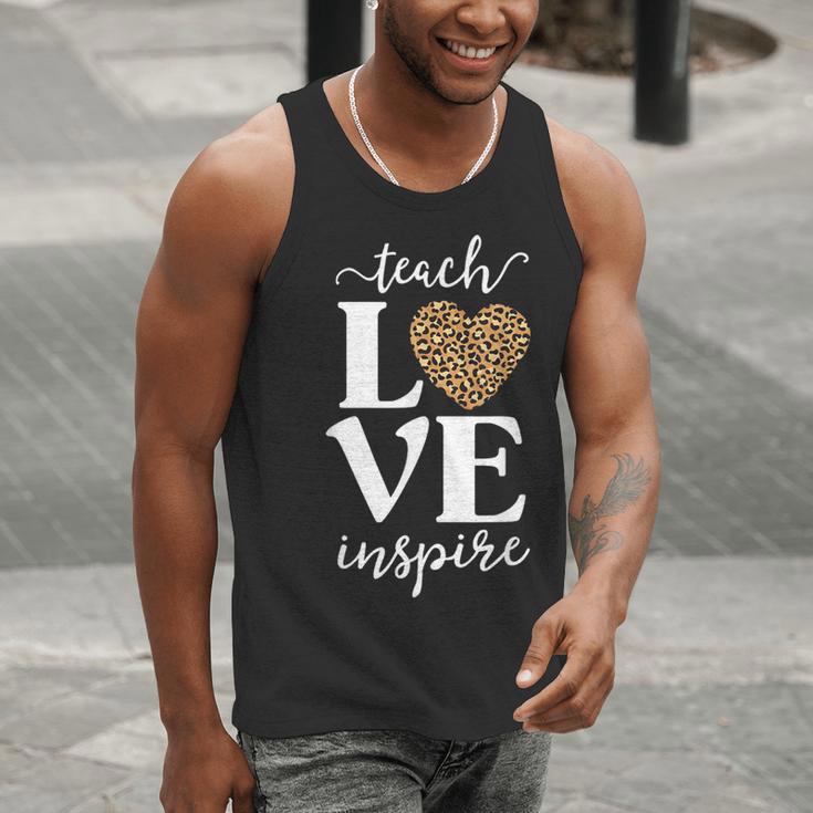 Love Leopard Print Teacher Cheetah School Inspire Teach Men Tank Top, funny gift