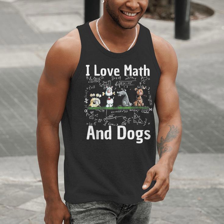 I Love Maths And Dogs Puppy Dog Lover Teacher Student Men Tank Top, funny gift