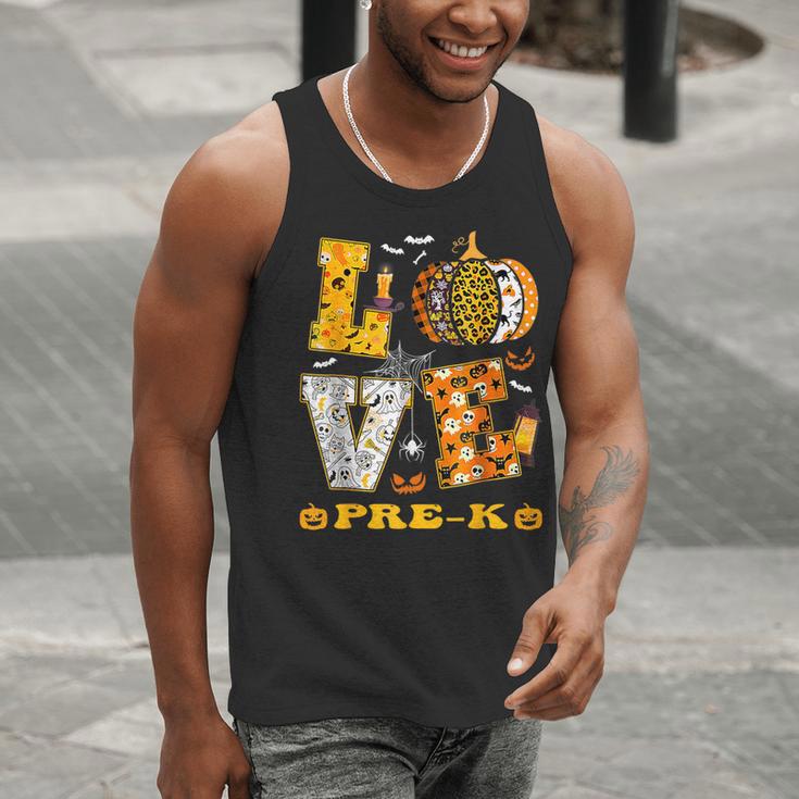 LOVE Pre-K Pumpkin Teacher Student Halloween Costume Men Tank Top, funny gift