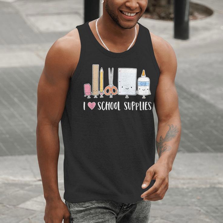 I Love School Supplies Teacher Shirt Men Tank Top, funny gift