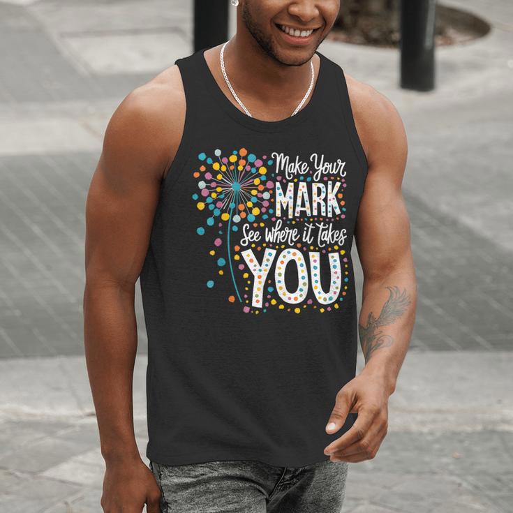 Make Your Mark Dandelion Happy Dot Day Shirts Teacher Kids Men Tank Top, funny gift