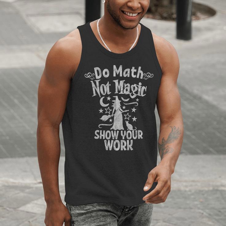 Do Math Not Magic Math Teacher Halloween Cat Witch Men Tank Top, funny gift Do Math Not Magic Math Teacher Halloween Cat Witch Men Tank Top, funny gift