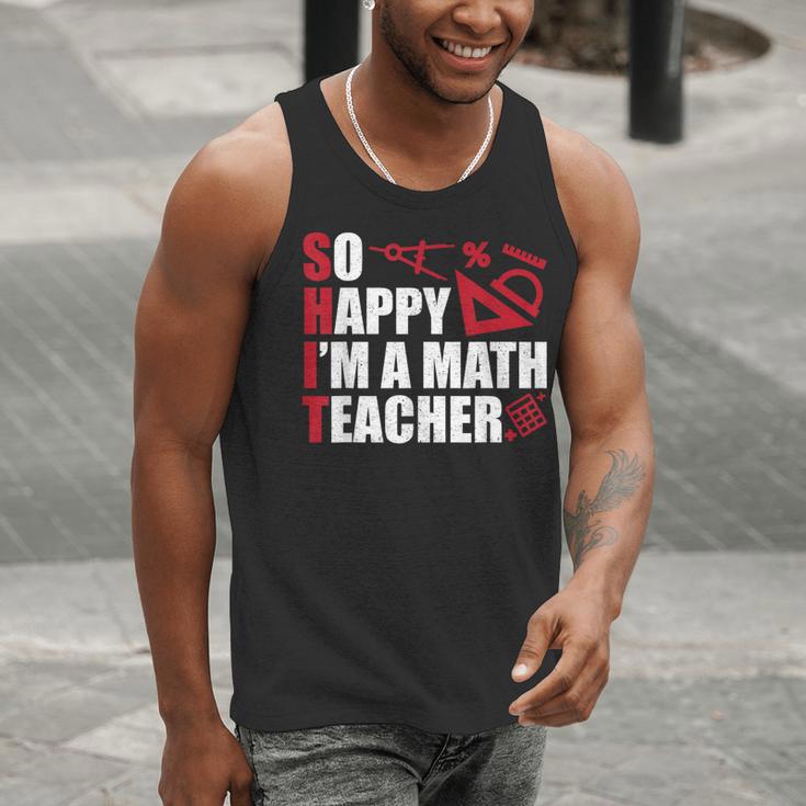 Math Teacher School So Happy I'm A Math Teacher Men Tank Top, funny gift Math Teacher School So Happy I'm A Math Teacher Men Tank Top, funny gift