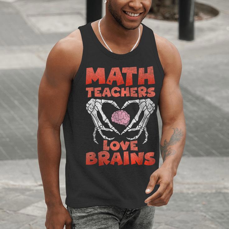 Math Teachers Love Brains Scary Halloween Men Women Men Tank Top, funny gift