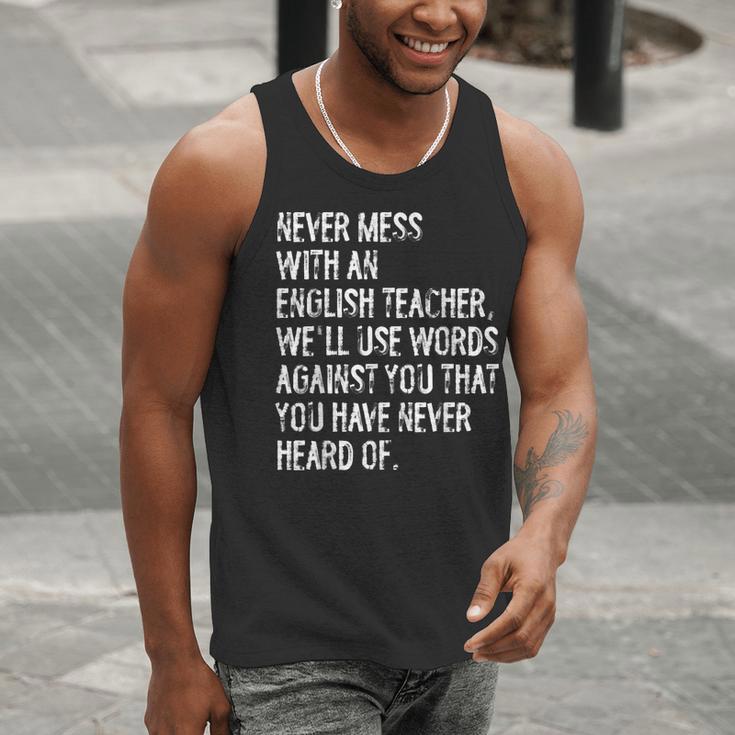 Never Mess With An English Teacher Back To School Men Tank Top, English Teacher Tank Tops, funny gift