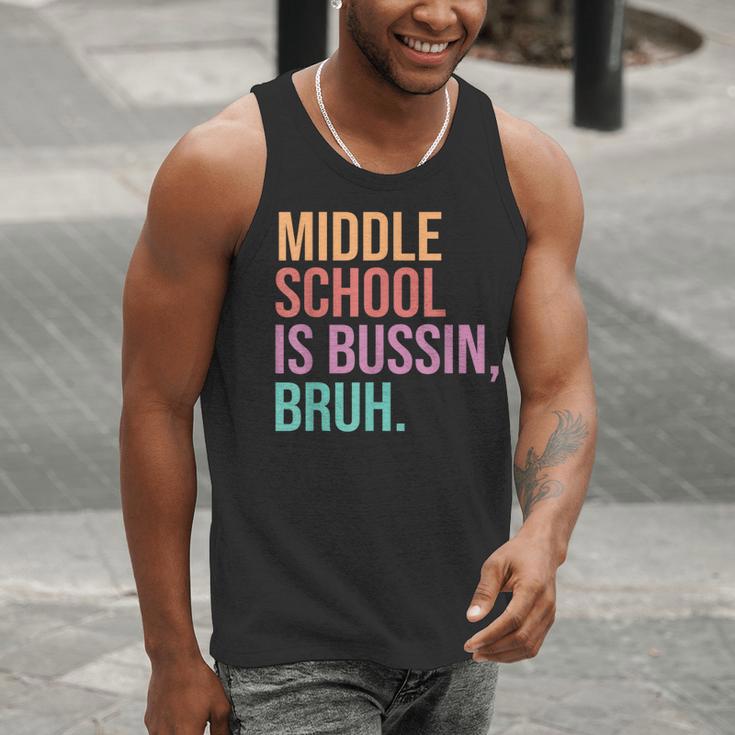 Middle School Teacher Middle School Is Bussin Bruh Men Tank Top, funny gift
