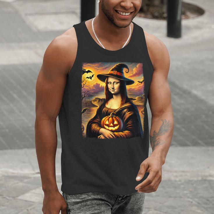 Mona Lisa Pumpkin Halloween Art Teacher Witchy Women Kids Men Tank Top, funny gift