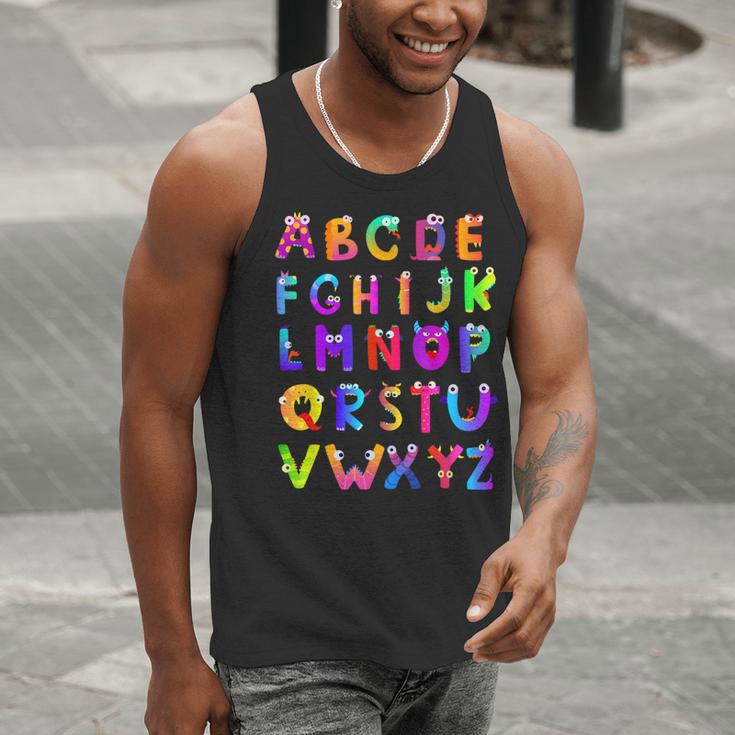 Monster ABC Cute Alphabet Halloween Teacher Costume Kids Men Tank Top, funny gift