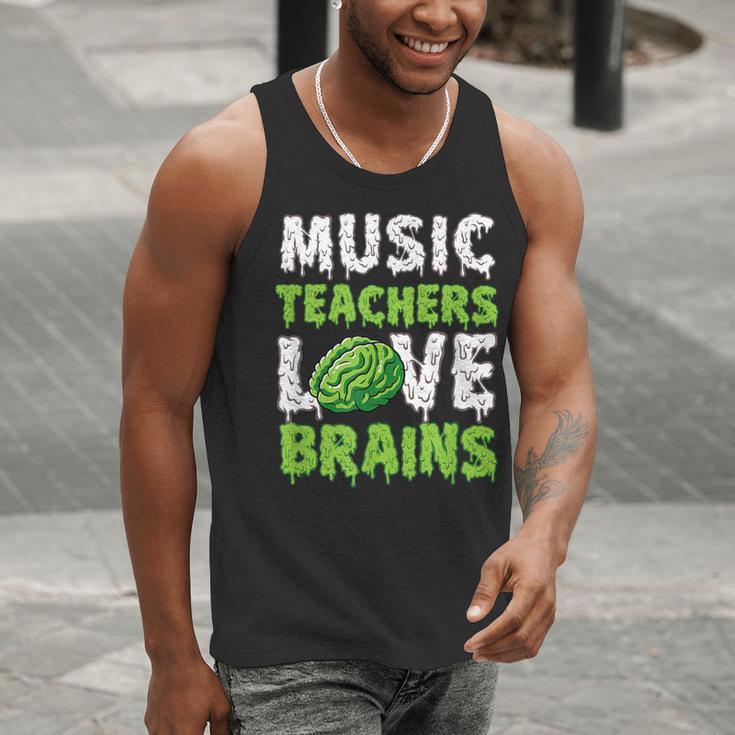 Music Teachers Love Brains Cute Teaching Halloween Men Tank Top, funny gift