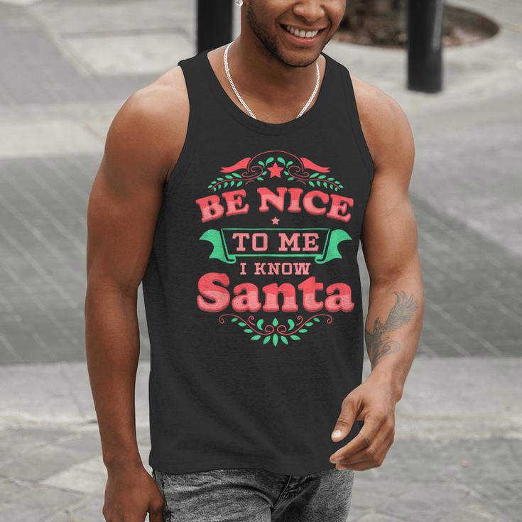 Be Nice To Me I Know Santa Teacher Christmas Men Women Men Tank Top, funny gift