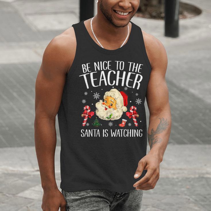 Be Nice To The Teacher Santa Is Watching School Christmas Men Tank Top, funny gift Be Nice To The Teacher Santa Is Watching School Christmas Men Tank Top, funny gift