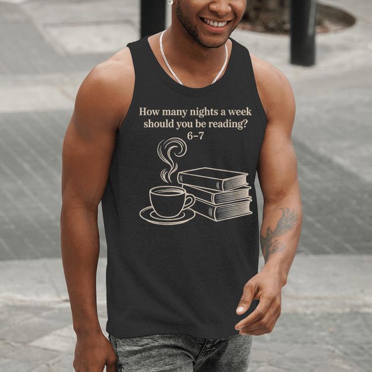 How Many Nights A Week Should You Be Reading 6-7 Teacher Fun Men Tank Top, funny gift How Many Nights A Week Should You Be Reading 6-7 Teacher Fun Men Tank Top, funny gift