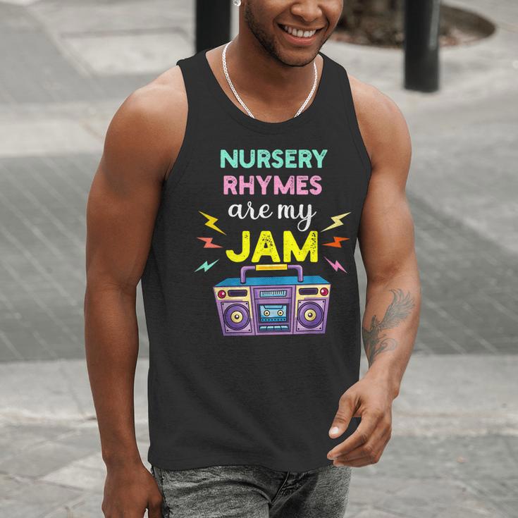 Nursery Rhymes Are My Jam 80s Retro Teachers & Students Kids Men Tank Top, funny gift
