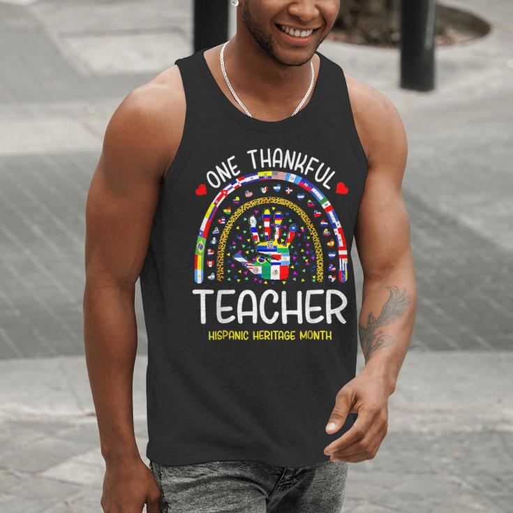 One Thankful Teacher Hispanic Heritage Month Countries Flags Men Tank Top, funny gift One Thankful Teacher Hispanic Heritage Month Countries Flags Men Tank Top, funny gift
