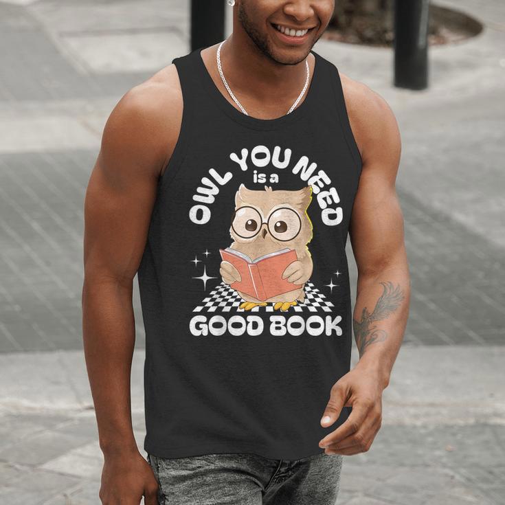 Owl You Need Is A Good Book Teacher Librarian Reading Men Tank Top, funny gift Owl You Need Is A Good Book Teacher Librarian Reading Men Tank Top, funny gift