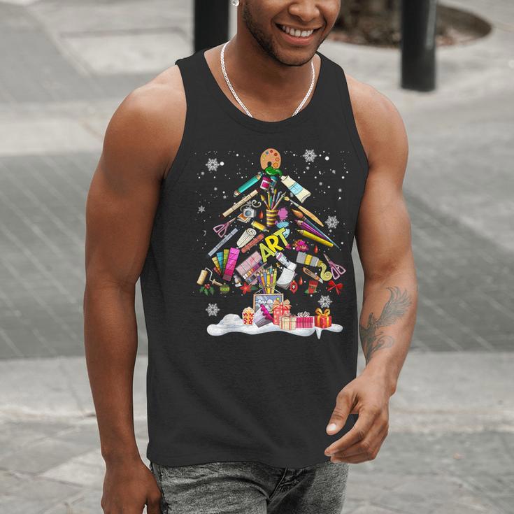 Paintbrush Christmas Tree Decor Xmas For Artist Art Teacher For Men Women Men Tank Top, funny gift