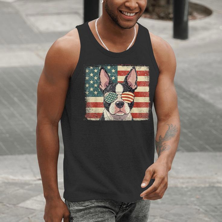 Patriotic Boston Terrier Dog Lover USA Flag 4th Of July For Men Women Kids Men Tank Top, Patriotic Boston Terrier Tank Tops, Boston Terrier 4th Of July Tank Tops, funny gift