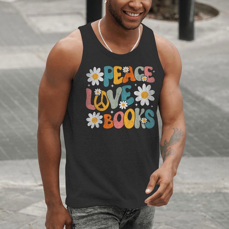 Peace Love Books Bookworm Librarian Reading Teacher Groovy Men Tank Top, Groovy Teacher Tank Tops, funny gift Peace Love Books Bookworm Librarian Reading Teacher Groovy Men Tank Top, Groovy Teacher Tank Tops, funny gift
