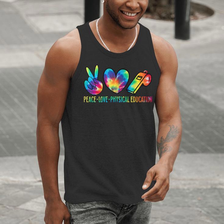 Peace Love Physical Education Tie Dye Sports PE Teacher Men Tank Top, Pe Teacher Tank Tops, funny gift Peace Love Physical Education Tie Dye Sports PE Teacher Men Tank Top, Pe Teacher Tank Tops, funny gift