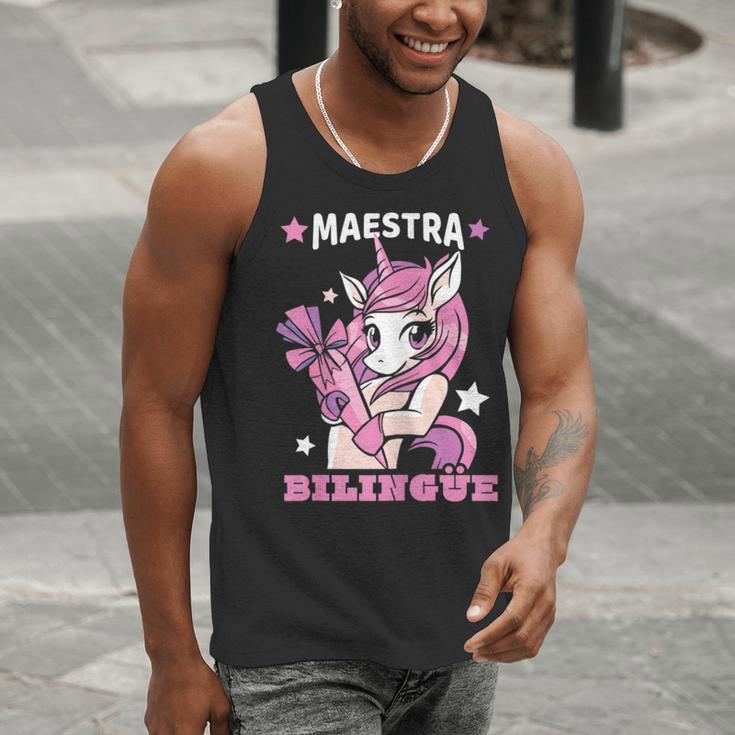 Pink Unicorn Spanish Teacher Regalos Para Bilingue Teacher Men Tank Top, funny gift Pink Unicorn Spanish Teacher Regalos Para Bilingue Teacher Men Tank Top, funny gift