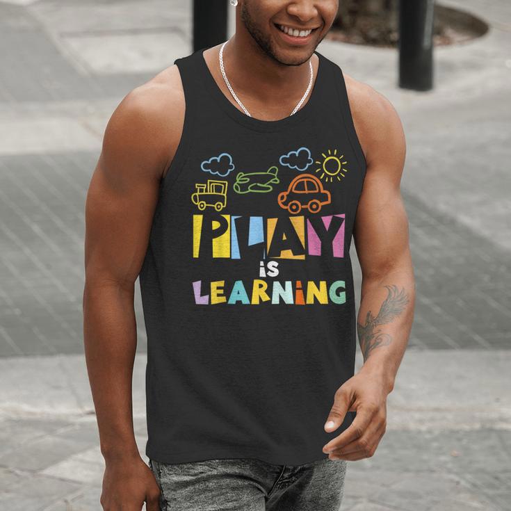 Play Is Learning Design T Designs For Teachers Preschool Men Tank Top, funny gift