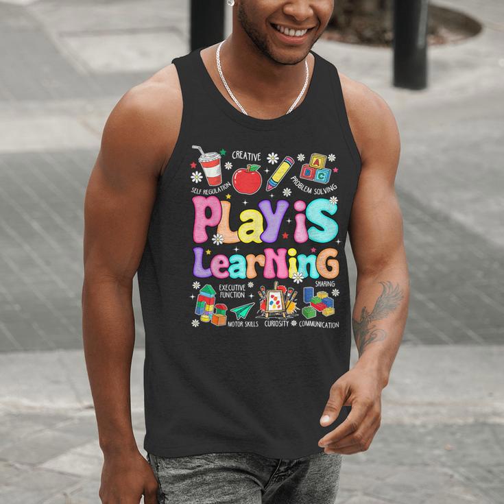 Play Is Learning Educational Teacher Women Men Tank Top, funny gift Play Is Learning Educational Teacher Women Men Tank Top, funny gift