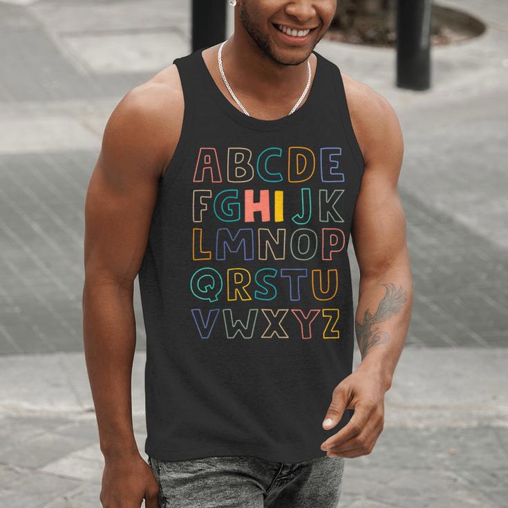Pre K Kindergarten Hi Alphabet Back To School Teachers Men Women Girls Kids Men Tank Top, funny gift Pre K Kindergarten Hi Alphabet Back To School Teachers Men Women Girls Kids Men Tank Top, funny gift