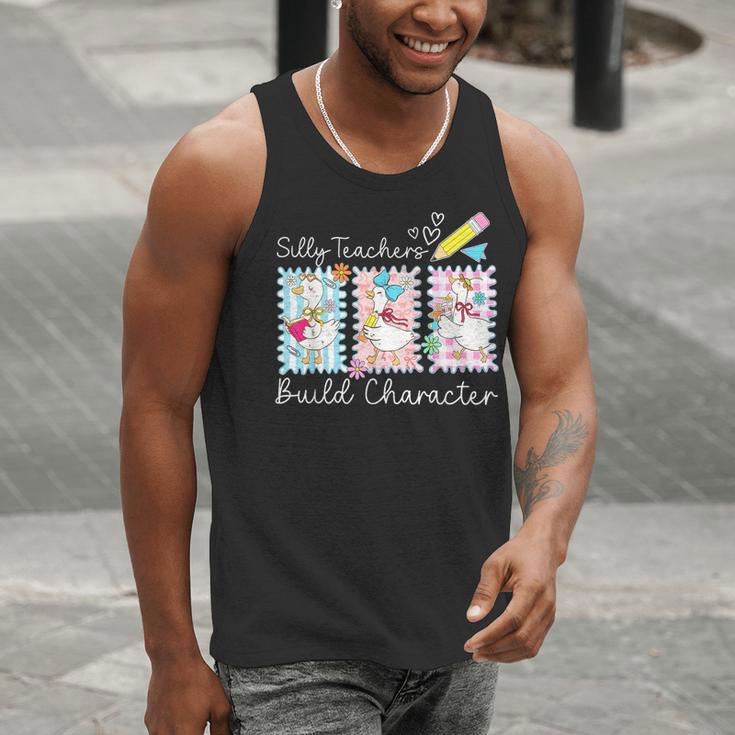 Preppy Silly Teacher Goose Build Character Back To School Men Tank Top, funny gift Preppy Silly Teacher Goose Build Character Back To School Men Tank Top, funny gift
