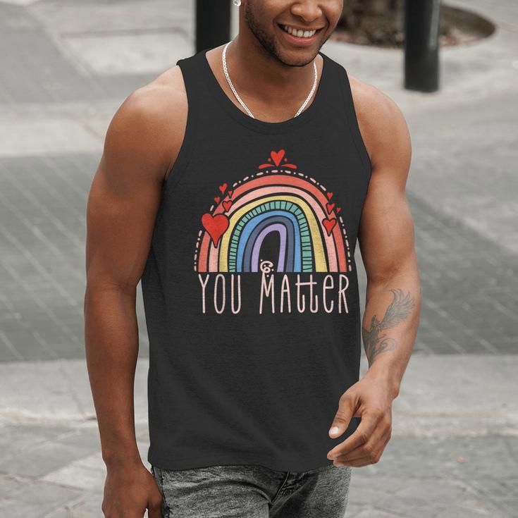 Pretty YOU MATTER Rainbow Positive Message Teachers Kids Men Tank Top, funny gift Pretty YOU MATTER Rainbow Positive Message Teachers Kids Men Tank Top, funny gift