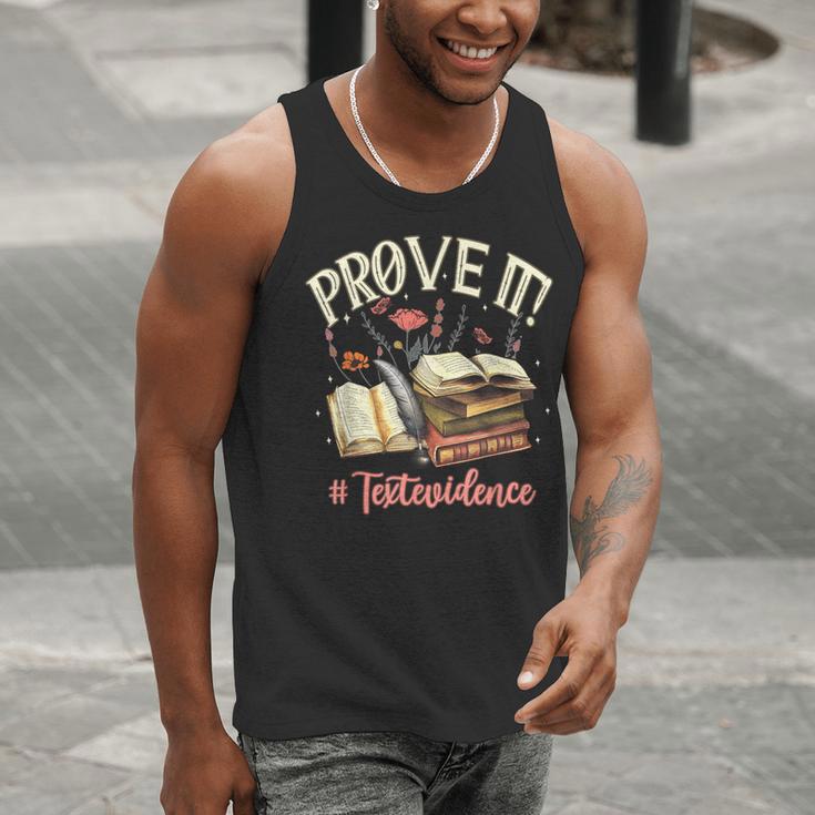 Prove It Reading Teacher Text Evidence Book Lover Student Men Tank Top, funny gift