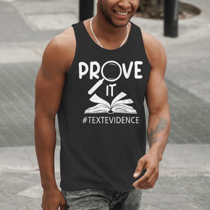 Prove It Text Evidences Reading Teacher First Day Of School Men Tank Top, funny gift