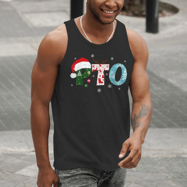 PTO Santa Hat Reindeer Parent Teacher Organization Christmas Men Tank Top, funny gift PTO Santa Hat Reindeer Parent Teacher Organization Christmas Men Tank Top, funny gift