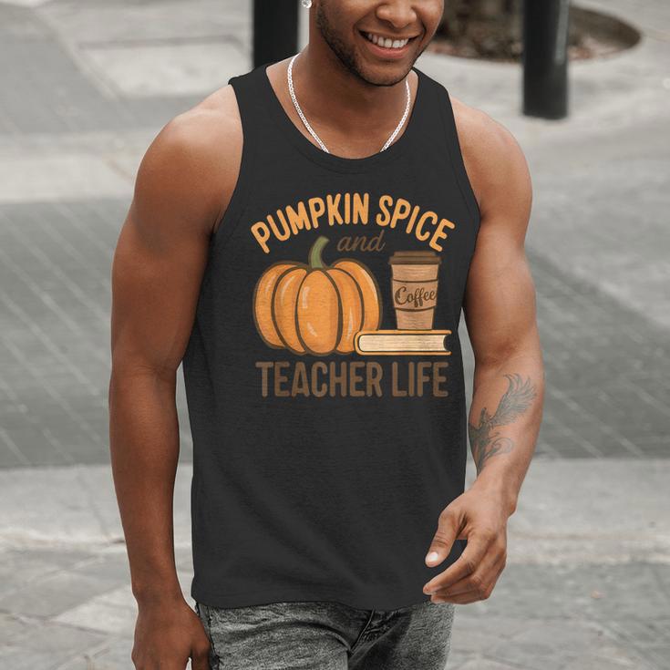 Pumpkin Spice And Teacher Life Halloween Teacher Men Tank Top, funny gift Pumpkin Spice And Teacher Life Halloween Teacher Men Tank Top, funny gift
