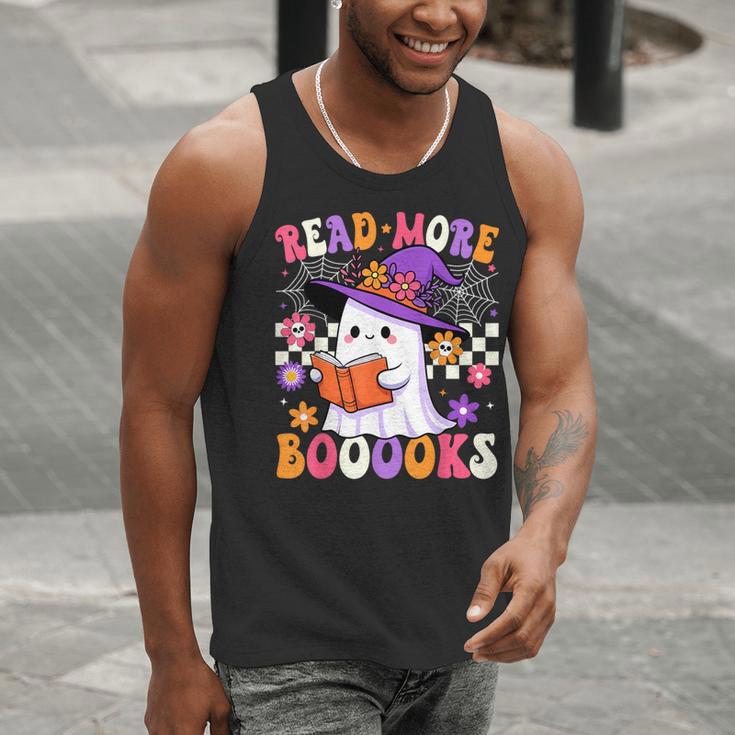 Read More Books Ghost Reading Book Teacher Halloween Men Tank Top, funny gift