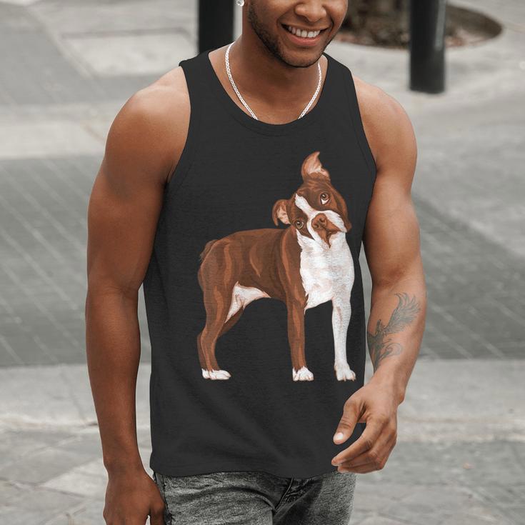Red Boston Terrier Dog Men Tank Top, funny gift
