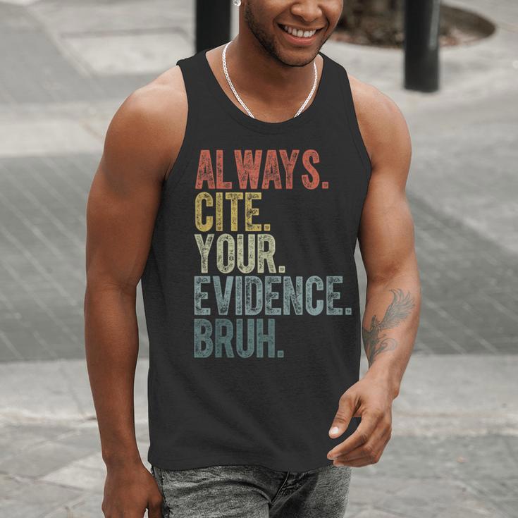 Retro ALways Cite Your Evidence Bruh ELA Teacher For Men Women Kids Men Tank Top, funny gift Retro ALways Cite Your Evidence Bruh ELA Teacher For Men Women Kids Men Tank Top, funny gift