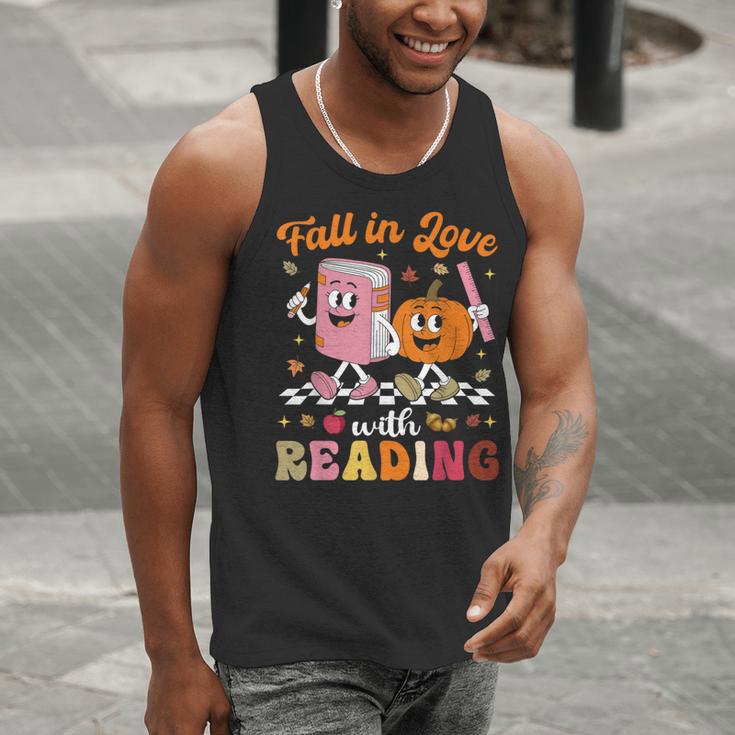 Retro Fall In Love With Learning Pumpkin Autumn Teacher Men Tank Top, funny gift Retro Fall In Love With Learning Pumpkin Autumn Teacher Men Tank Top, funny gift