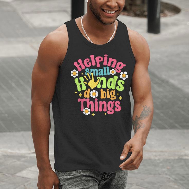 Retro Helping Small Hands Do Big Things Teacher Appreciation For Men Women Men Tank Top, funny gift Retro Helping Small Hands Do Big Things Teacher Appreciation For Men Women Men Tank Top, funny gift