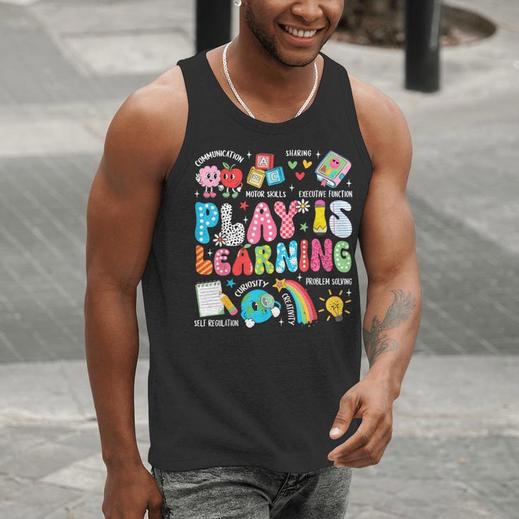 Retro Play Is Learning Kindergarten Teacher Team Women Men Tank Top, funny gift