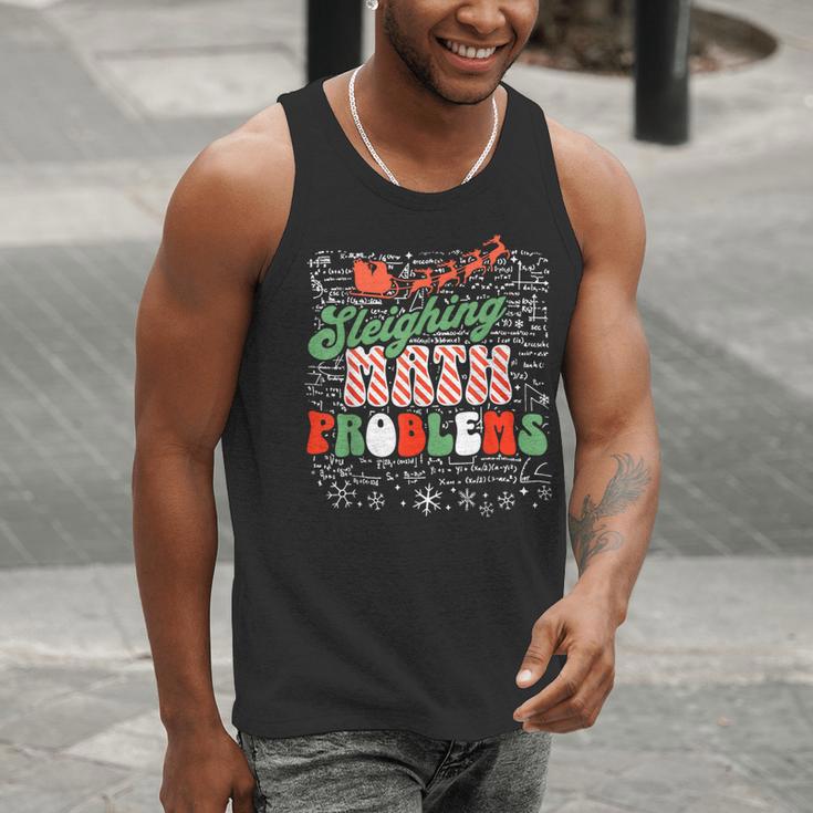 Retro Sleighing Math Problems Santa Math Teacher Christmas Men Tank Top, funny gift Retro Sleighing Math Problems Santa Math Teacher Christmas Men Tank Top, funny gift