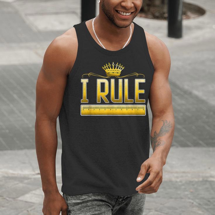 I Rule Math Ruler Mathematics Pun Math Teacher Men Women Girls Kids Men Tank Top, funny gift