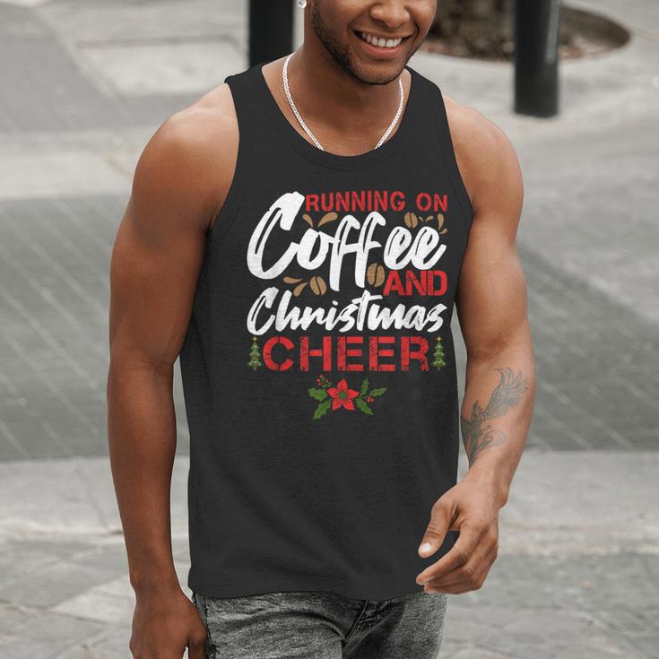 Running On Coffee And Christmas Cheer Lover Teacher For Men Women Kids Men Tank Top, funny gift Running On Coffee And Christmas Cheer Lover Teacher For Men Women Kids Men Tank Top, funny gift
