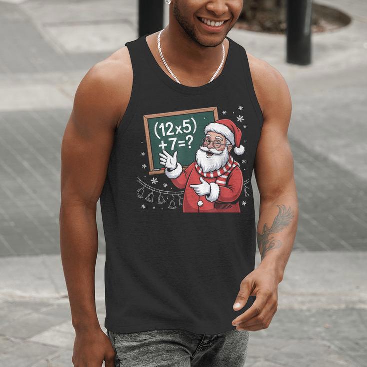 Santa Teacher 67 Math Christmas Xmas Holiday Number 67 Men Tank Top, funny gift