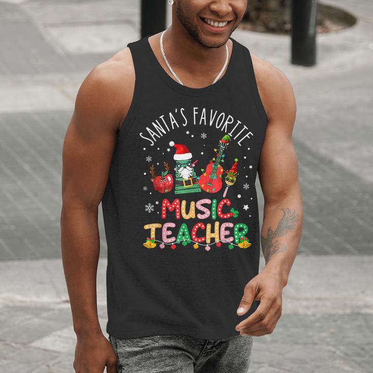 Santa's Favorite Music Teacher Christmas Santa Hat Matching Men Tank Top, funny gift Santa's Favorite Music Teacher Christmas Santa Hat Matching Men Tank Top, funny gift