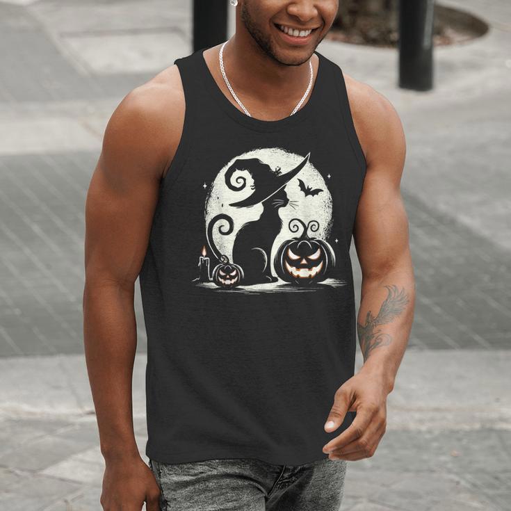 Scary Halloween Cat Costume Retro Cat Moon For Men Women Kids Men Tank Top, funny gift