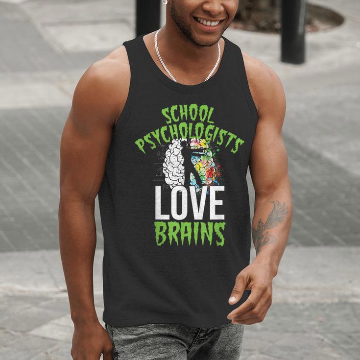 School Psychologists Love Brains Halloween Teacher Counselor Men Tank Top, funny gift School Psychologists Love Brains Halloween Teacher Counselor Men Tank Top, funny gift