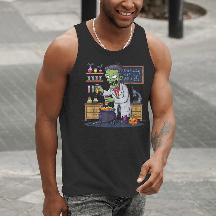 Science Teacher Halloween Shirt Zombie Chemistry Scientist Men Tank Top, Science Teacher Tank Tops, funny gift