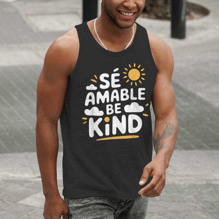 SÉ AMABLE Be Kind Bilingual Teacher Maestra Spanish Teacher Men Tank Top, funny gift SÉ AMABLE Be Kind Bilingual Teacher Maestra Spanish Teacher Men Tank Top, funny gift