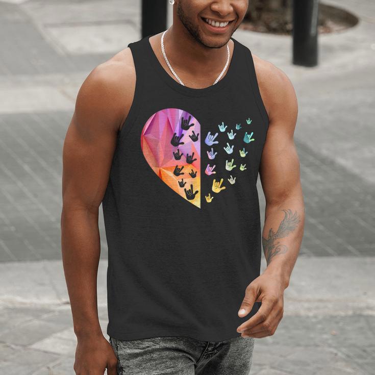 Sign Language Heart ASL For Deaf Teacher Men Tank Top, funny gift Sign Language Heart ASL For Deaf Teacher Men Tank Top, funny gift