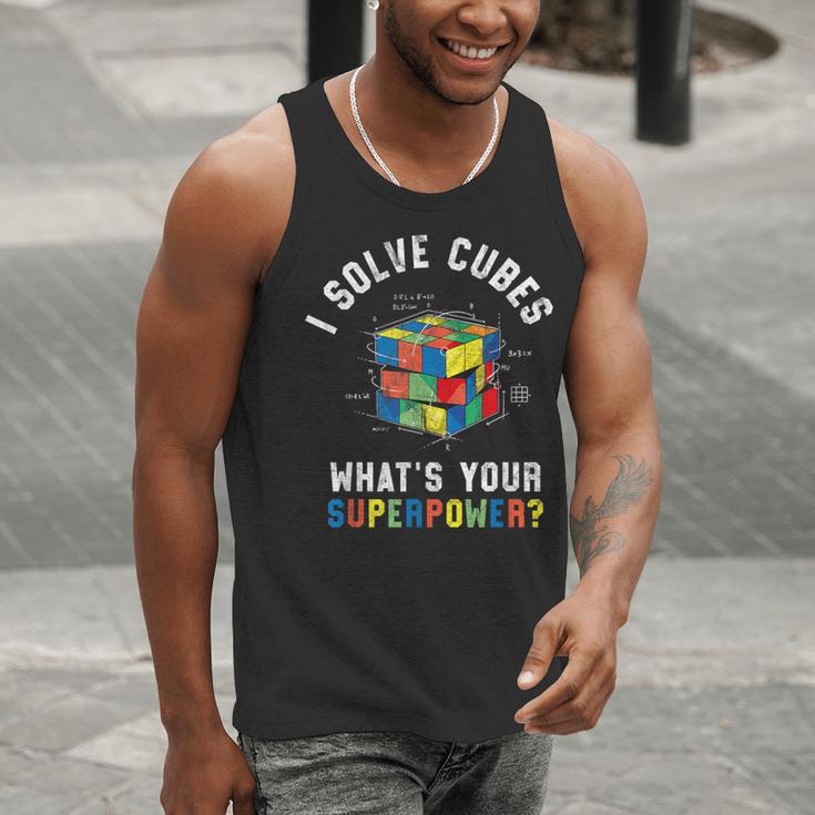 I Solve Cubes Speed Cubing Vintage Youth Math Teacher Men Tank Top, funny gift